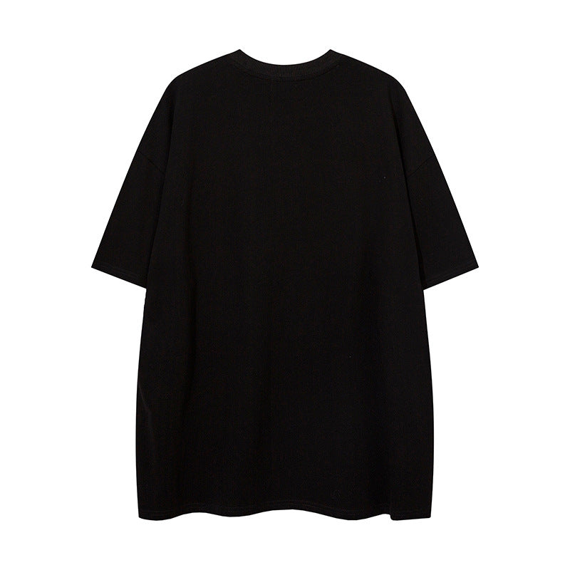 Vintage T Shirts Hip Hop Blur Shadow Print Short Sleeve T-Shirt