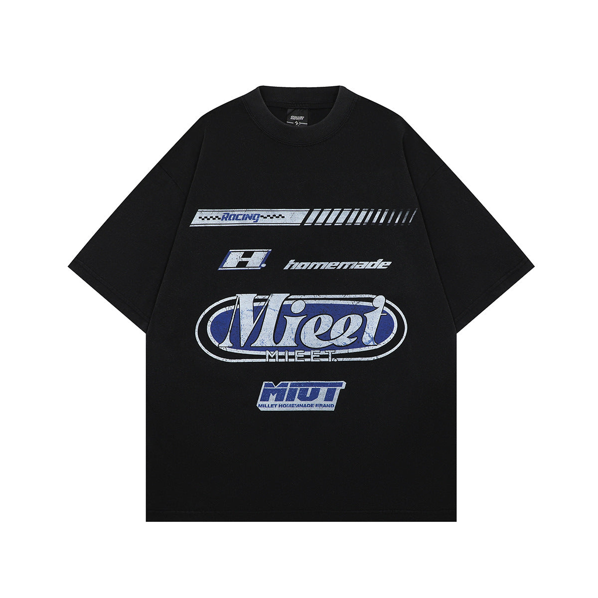 1990 Fashion T-Shirt Summer Short Sleeve Washing Water Old Printed Short Sleeve T-Shirt