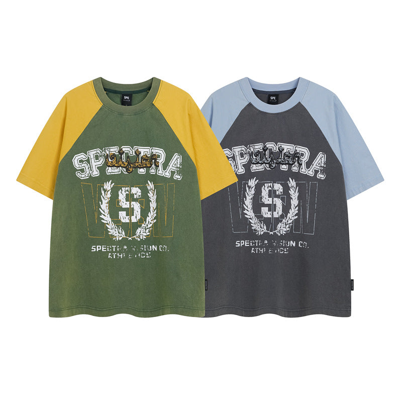 Y2K mens shirt hip hop retro crew neck men's short sleeve T-shirt