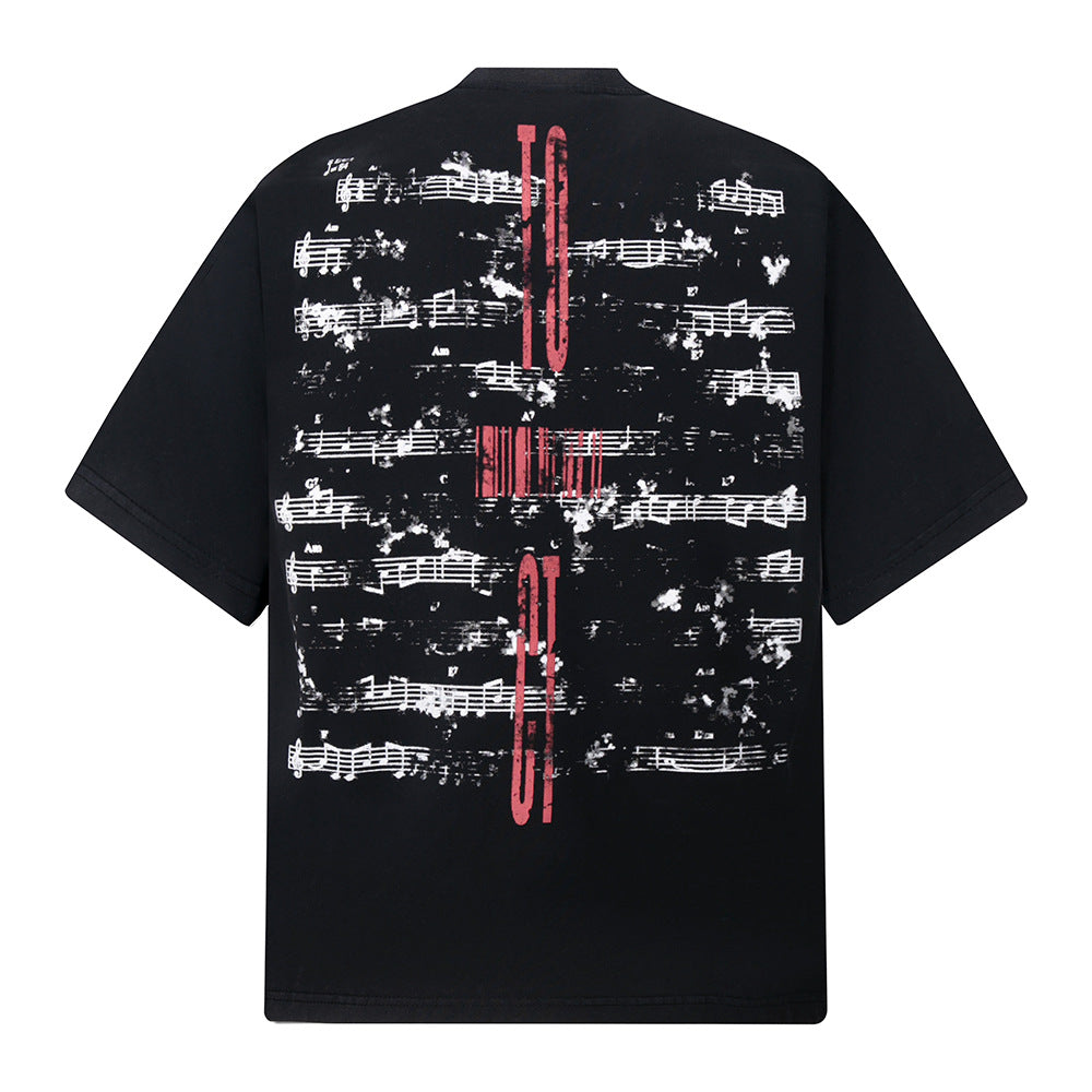 Nostalgia T Shirts Vintage Crew Neck T-Shirt Embroidered Letters