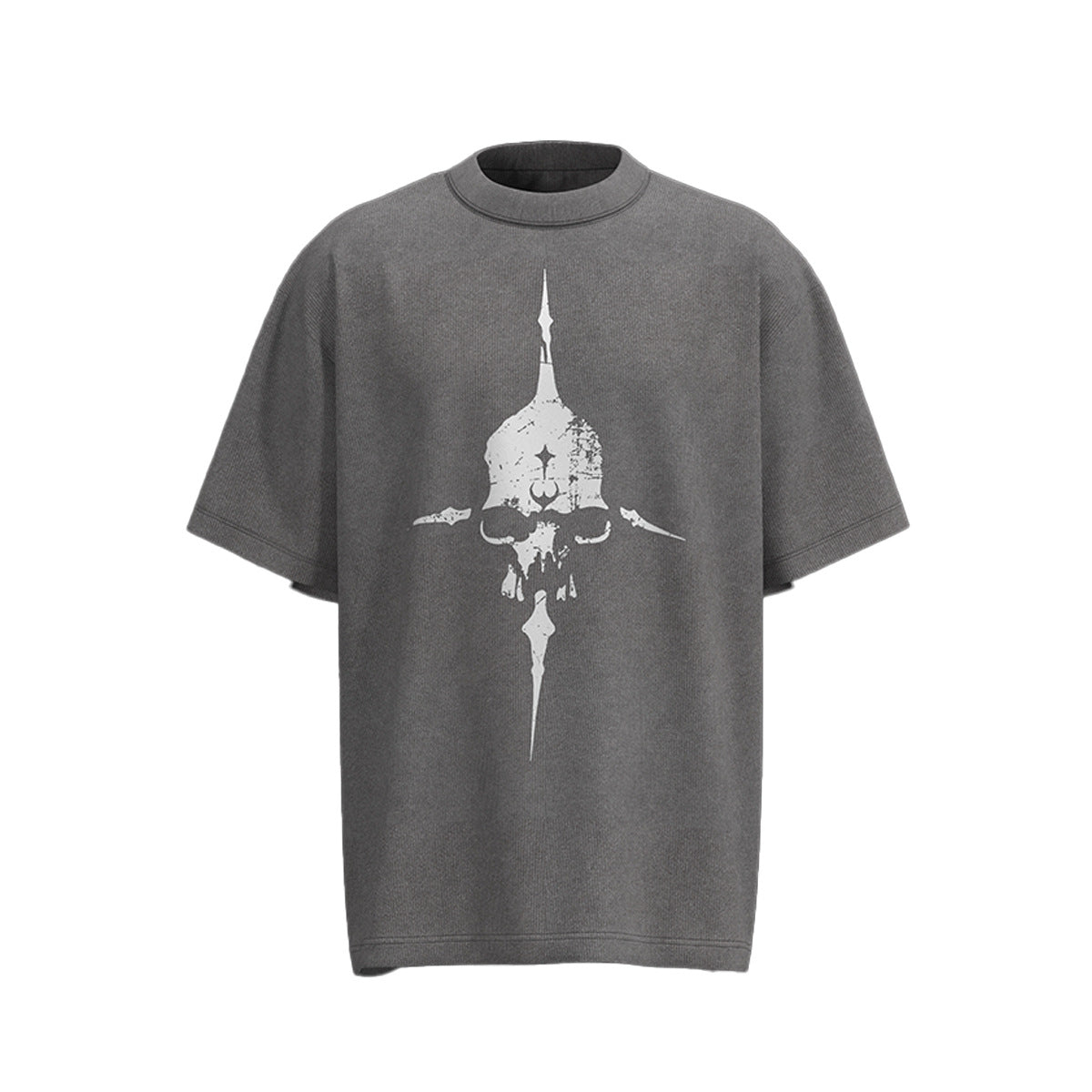 60s Style T Shirts Summer Vintage Washed Skull Print Short Sleeve T-Shirt
