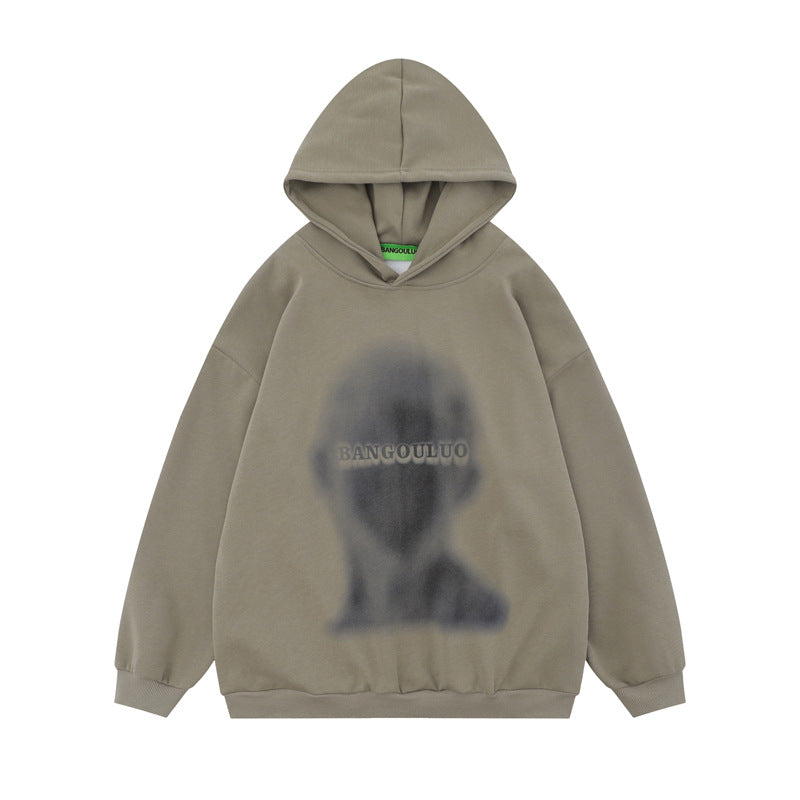 Streetwear Hoodie Vintage Portrait Print Hooded Sweater Hip Hop Jacket