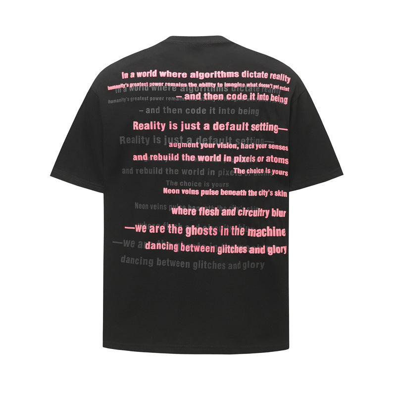 Casual Street Wear Vintage Short Sleeve T-Shirt Crew Neck Loose Casual