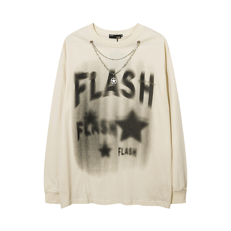 Vintage T Shirts Hip Hop Vintage Loose Long Sleeve T-Shirt