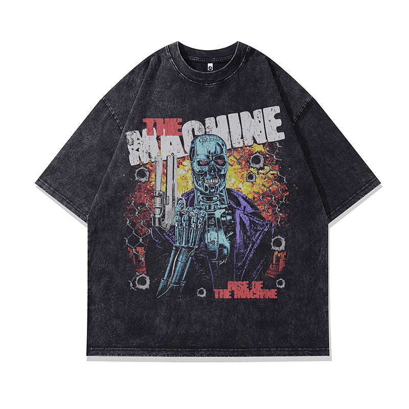 Ropa Vintage Hombre Skull Print Short Sleeve T-Shirt