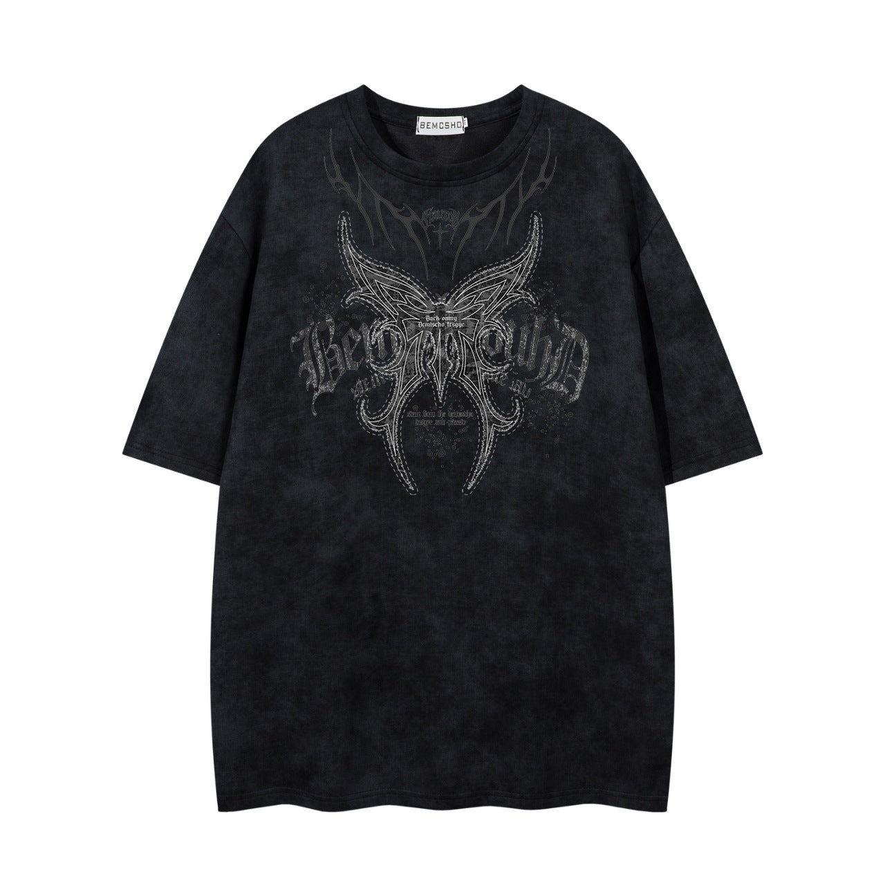 Hustle vintage butterfly print short sleeve t-shirt