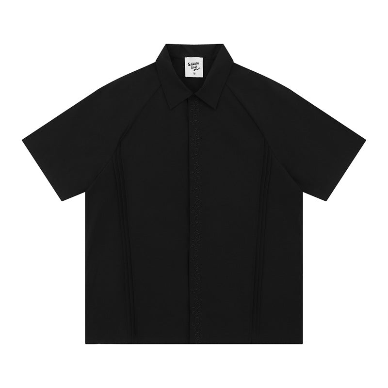 Hip Hop Shirts For Boys Short Sleeve Shirt Summer Loose Casual Lapel Top