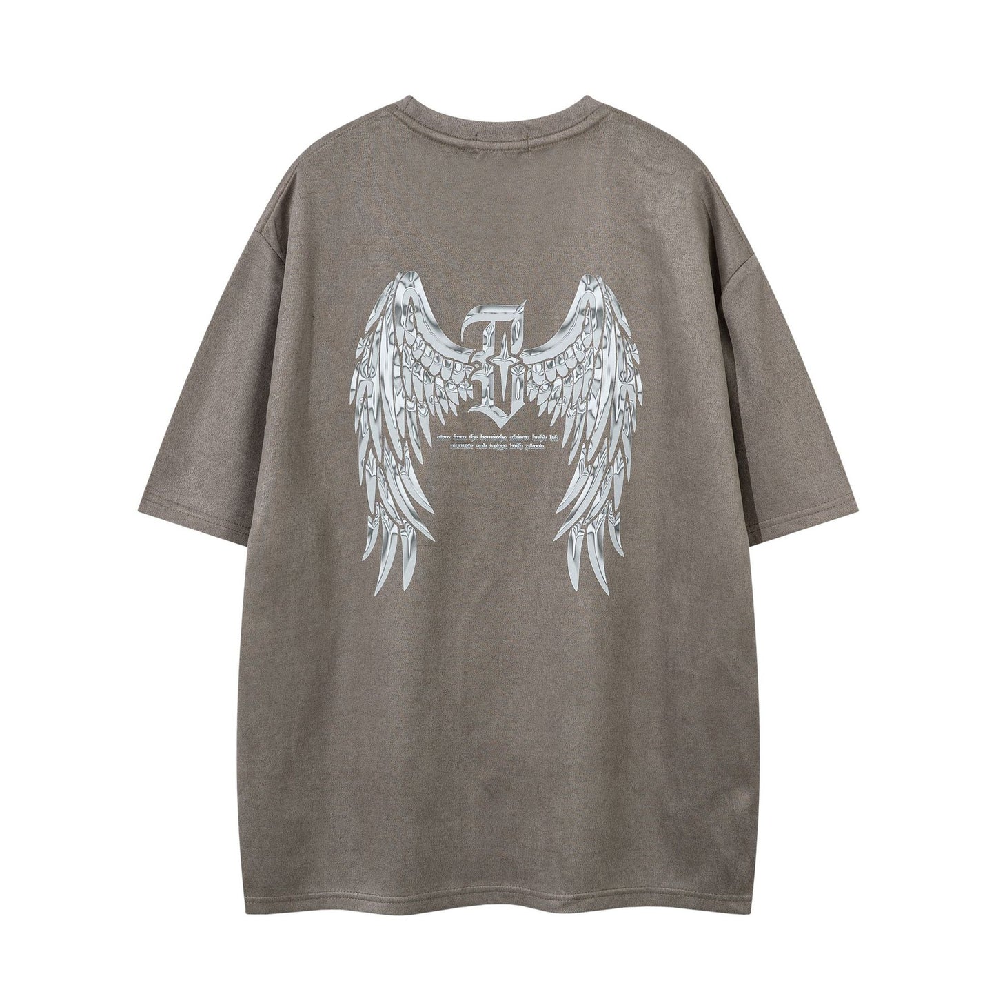 Ye T Shirt Summer Angel Wings Print Short Sleeve
