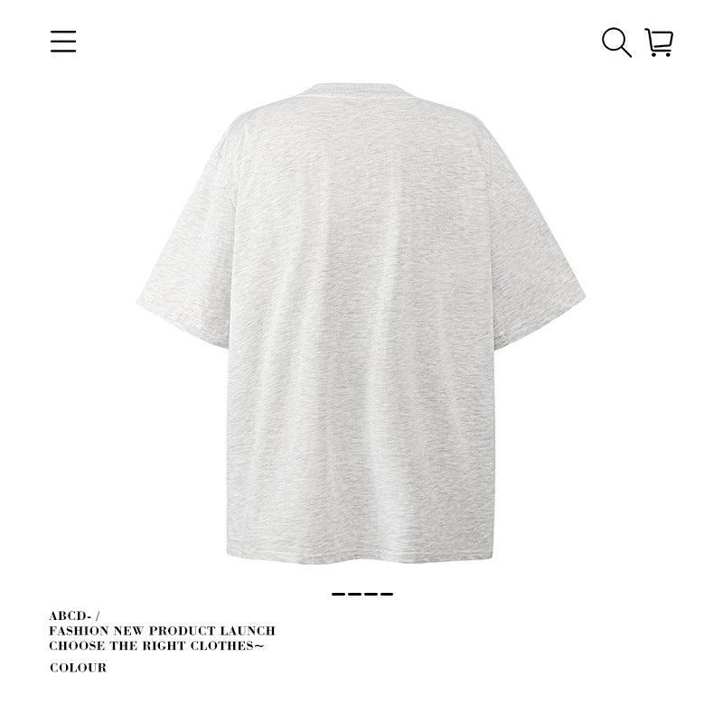American vintage street T-shirt pure cotton men's and women's summer loose