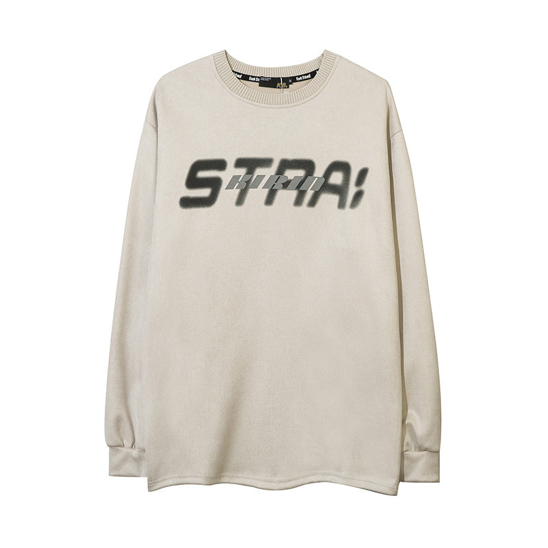 Vintage T Shirts Hip Hop Letter Print Long Sleeve T-Shirt Oversize Loose Top