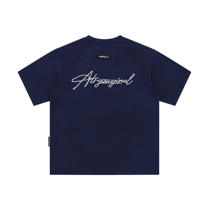 Camisas Retros Embroidered Short Sleeve Loose T-Shirt