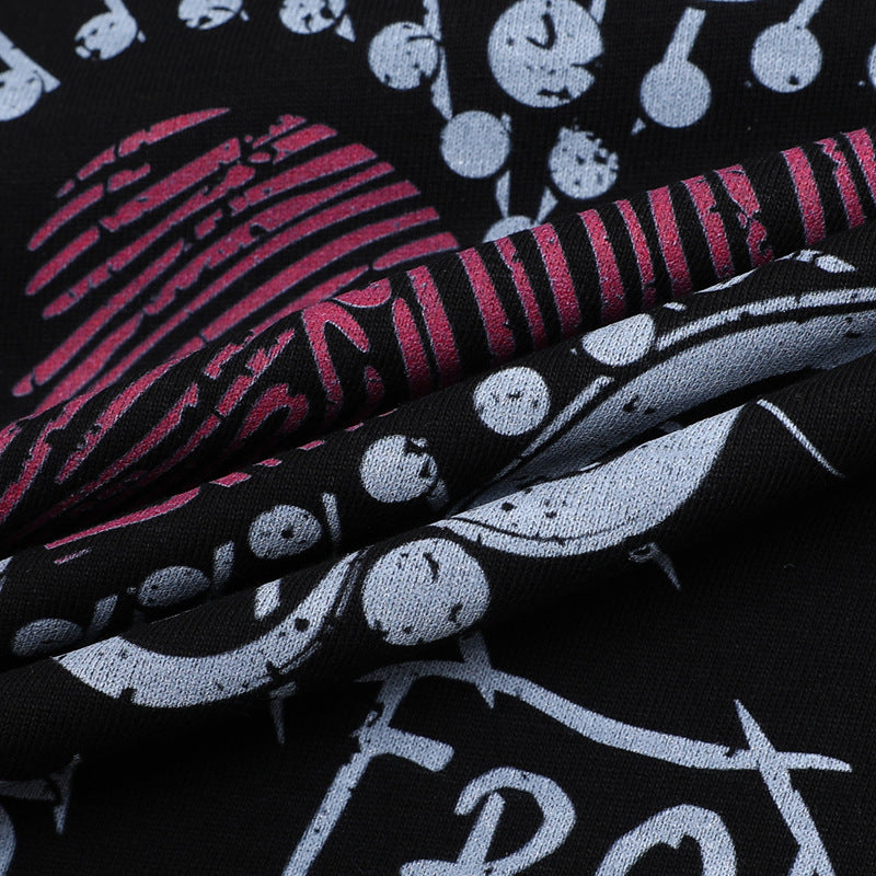 Camisas Retros Love Around Printed Short Sleeve T-Shirt