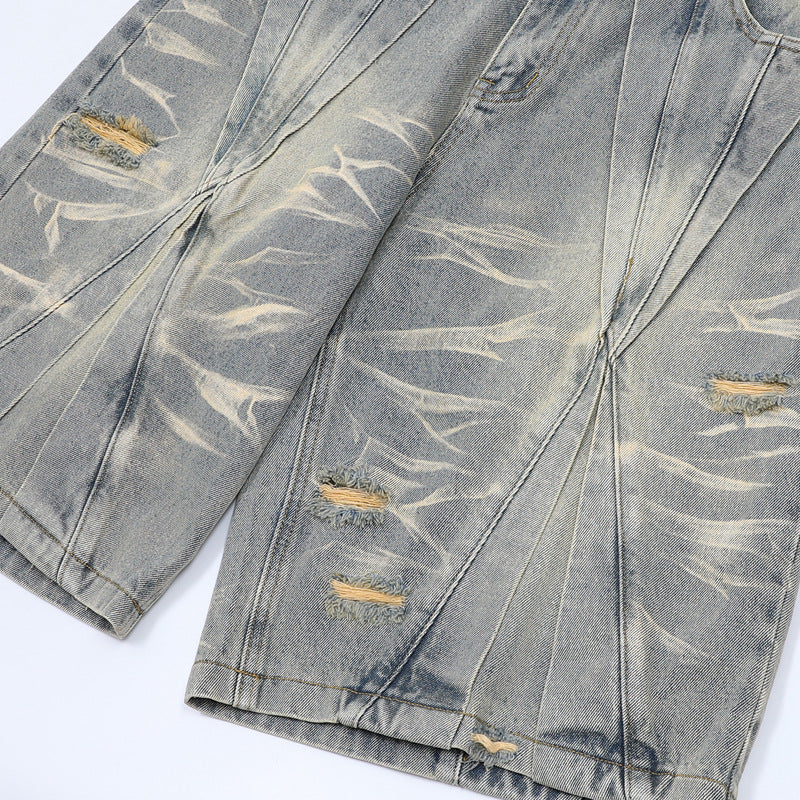 Hip Hop Shirts For Boys Summer Washed Jeans Hip Hop Denim