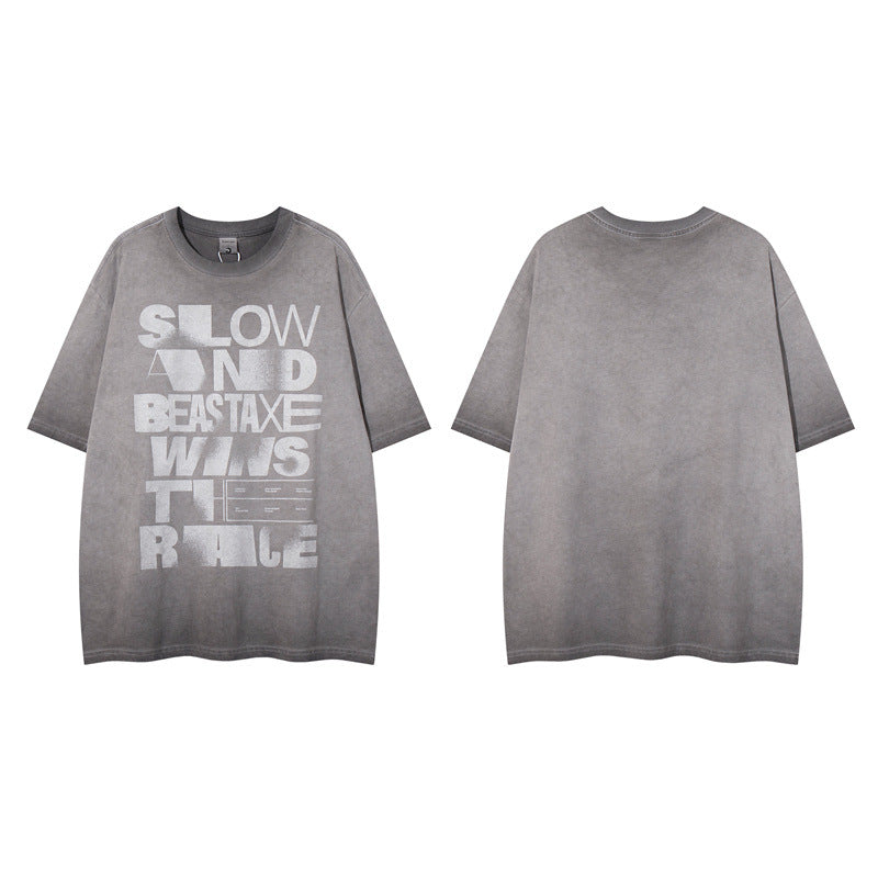 Y2K mens shirt vintage T-shirt short sleeve casual loose