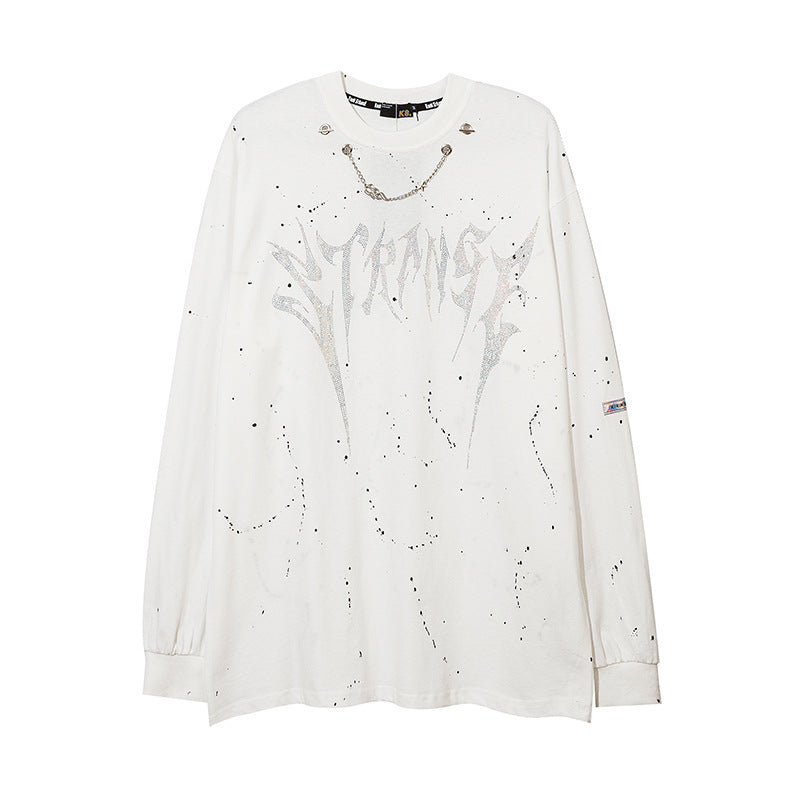 Vintage T Shirts Hip Hop Autumn Winter Vintage Loose Long Sleeve T-Shirt