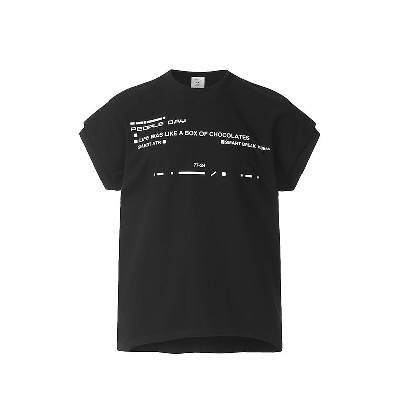 Marcas De Streetwear Two-Letter Print Short Sleeve T-Shirt