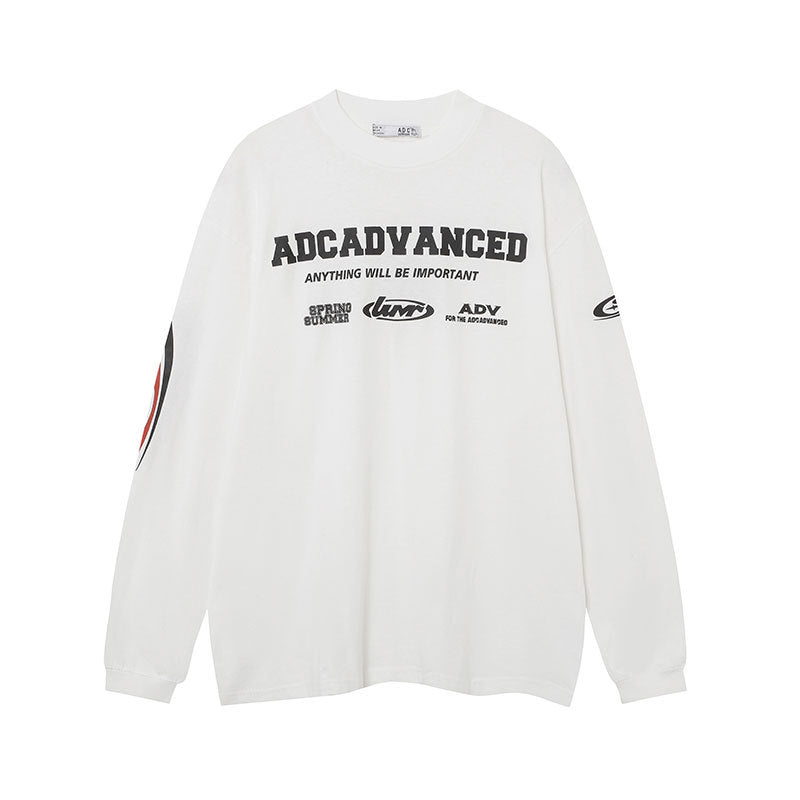 Marcas De Streetwear Vintage Alphabet Print Long Sleeve T-Shirt