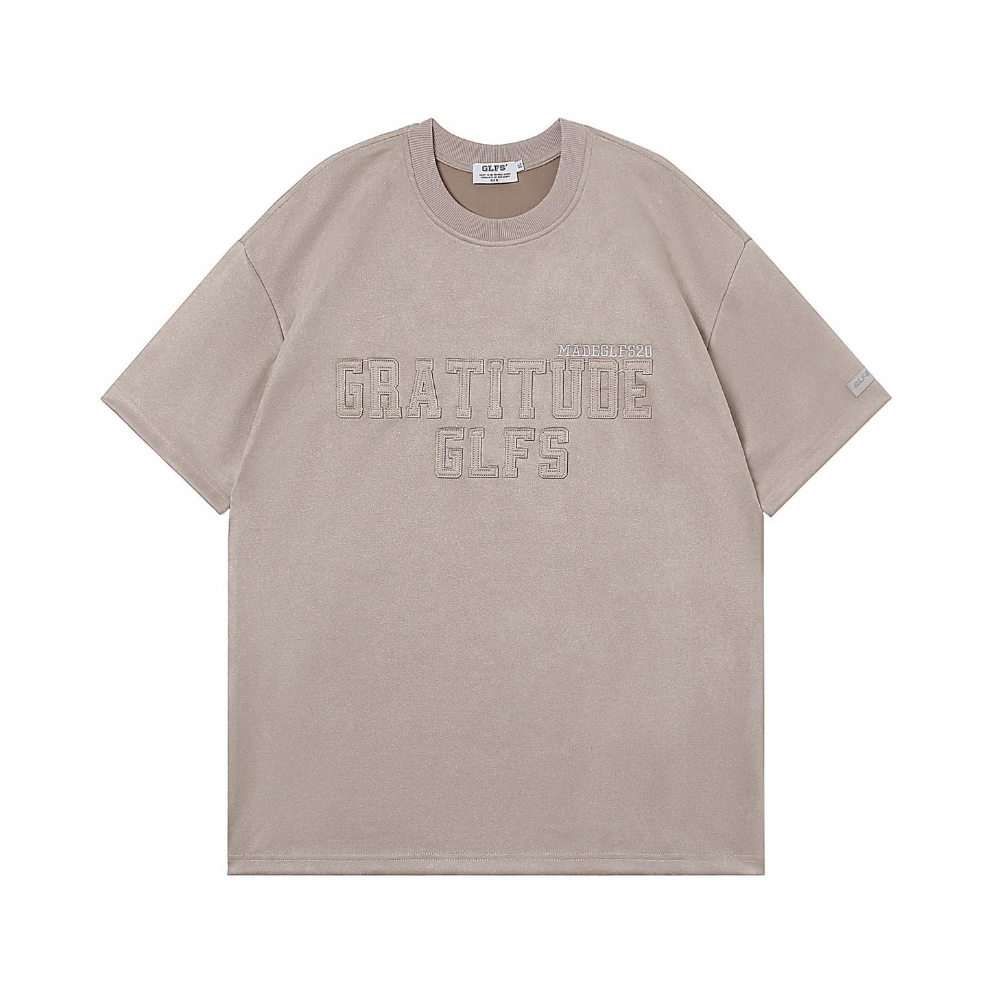 Unisex T-shirts Summer Patch Men's Loose Suede Short Sleeve T-Shirt