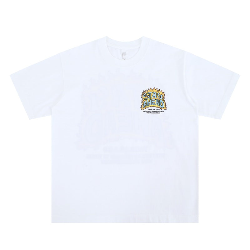 Vic Streetwear Summer Cartoon Print Short Sleeve T-Shirt