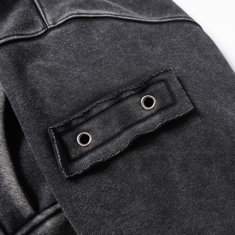 Streetwear Hoodie Vintage Washed Old Hooded Sweater Hoodie