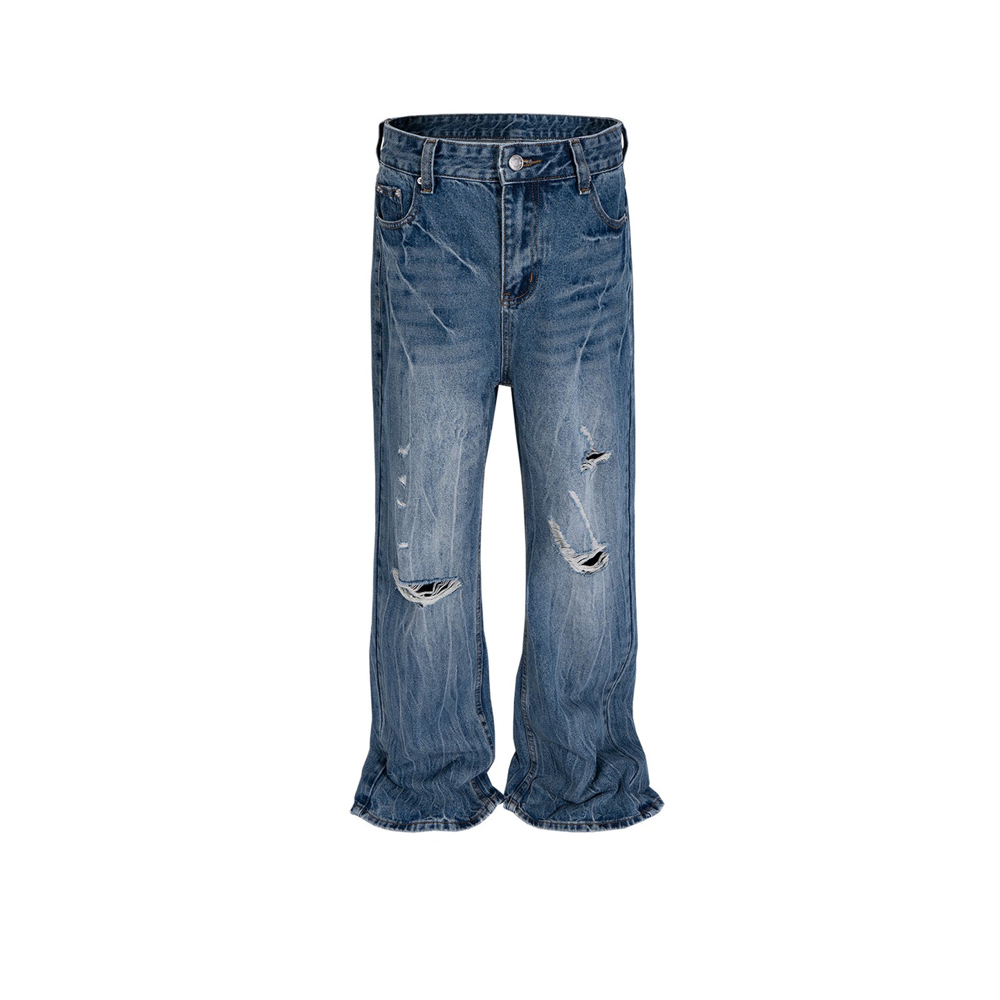 Rock Revival Jeans Ripped Trousers Wide Feet Wash Water Blue Jeans