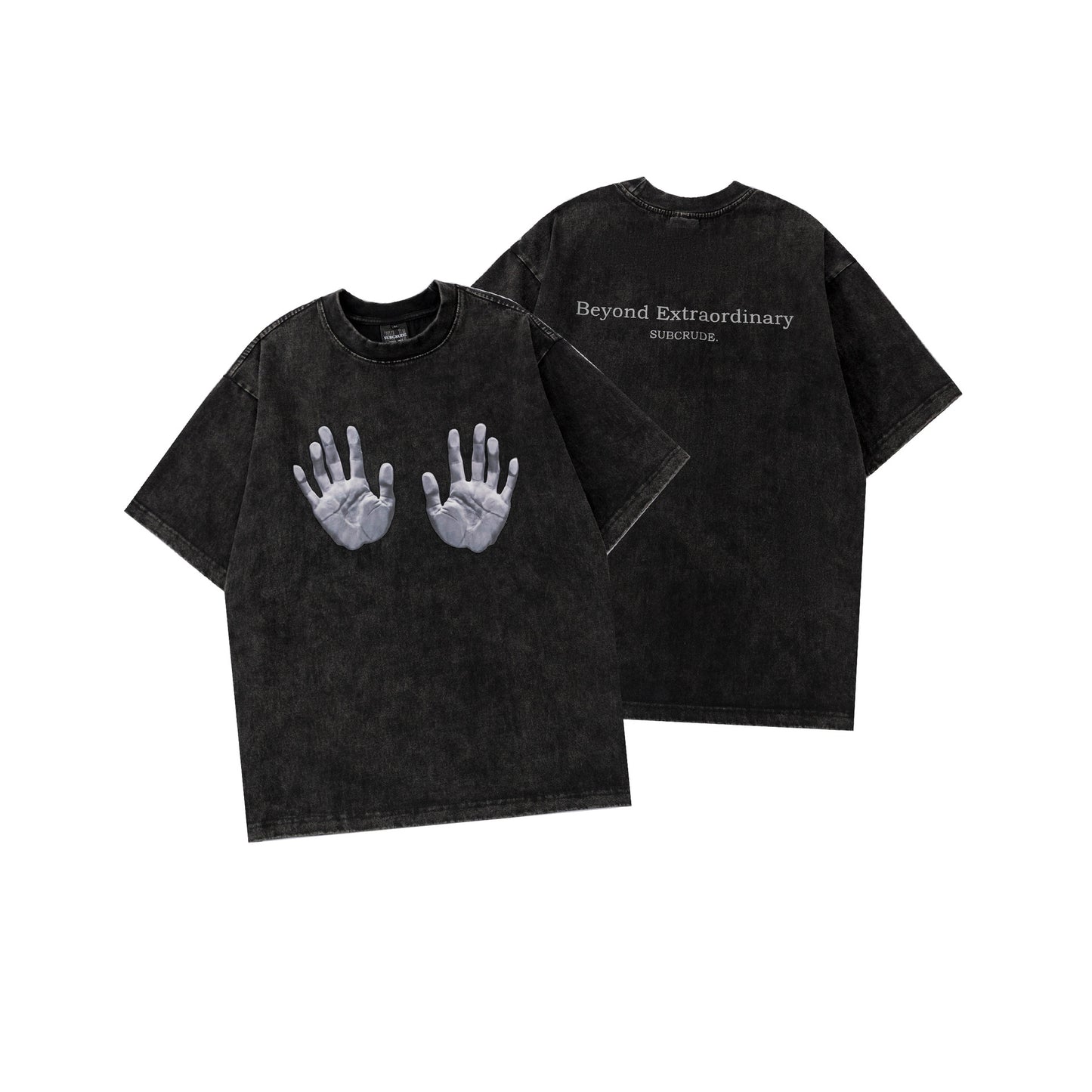 1990 Fashion T-Shirt Spring and Summer Washing Water Old Hand Printed Short Sleeve T-Shirt