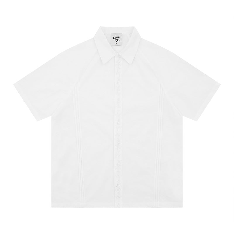 Hip Hop Shirts For Boys Short Sleeve Shirt Summer Loose Casual Lapel Top