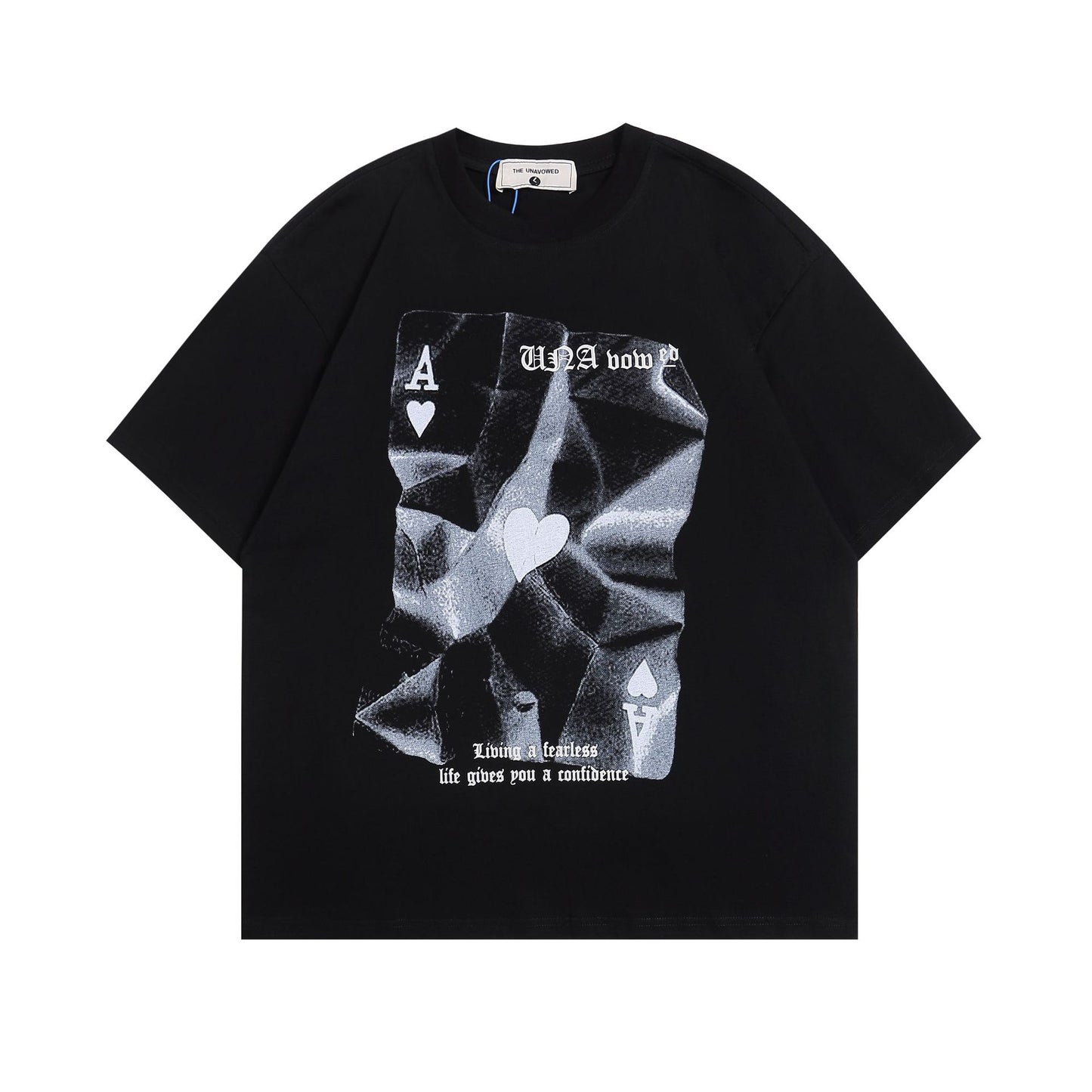 1990 Fashion T-Shirt Summer Poker Printed T-Shirt Vintage Short Sleeve T-Shirt