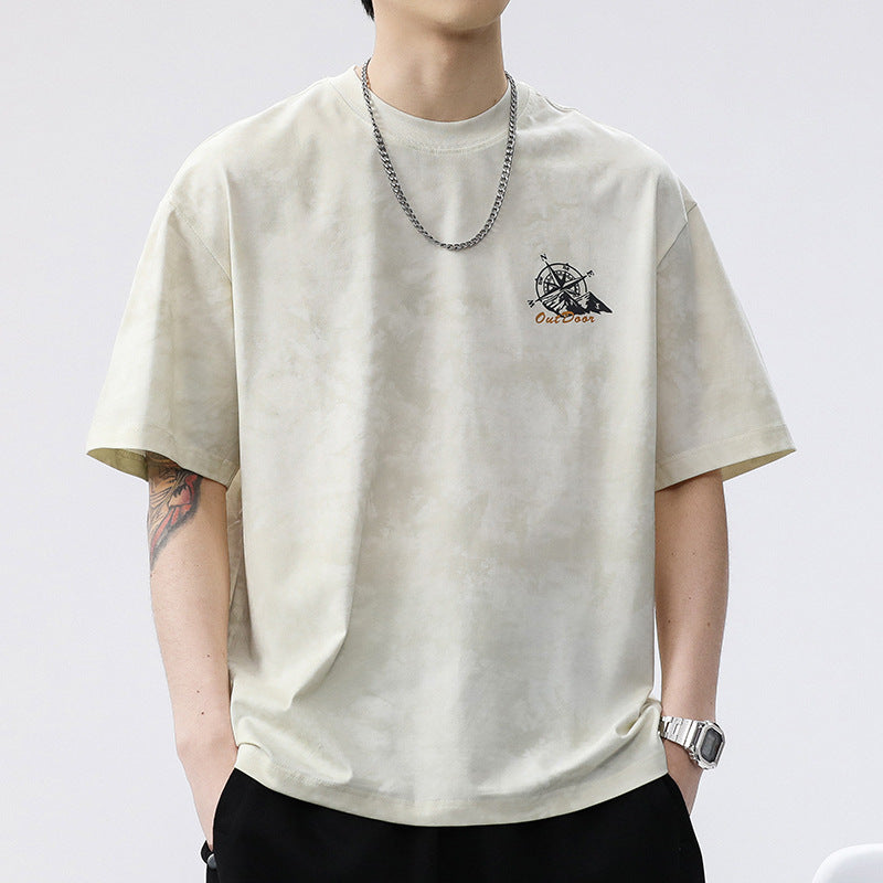 Mens T-shirts Vintage Short Sleeves Summer Loose