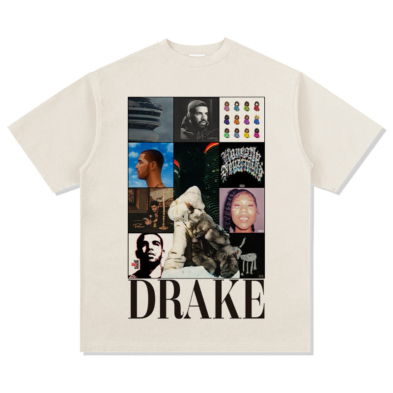 New york hip hop shop vintage hip hop DRAKE Drake SSS4U print short sleeve t-shirt