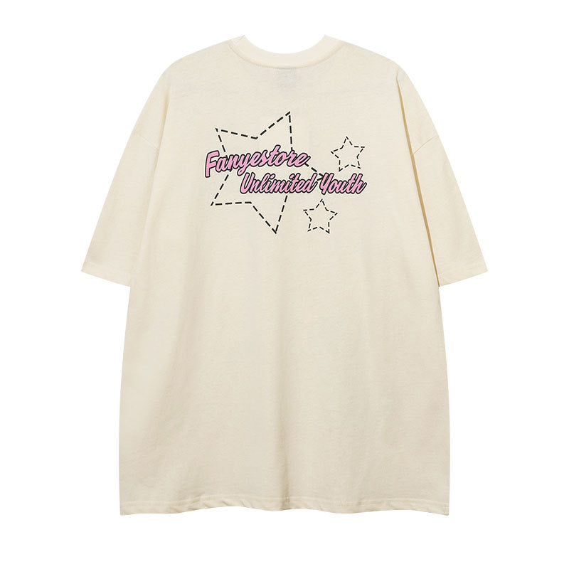 Vintage Tišö Rt Cartoon Anime Printed T-Shirt Short Sleeve