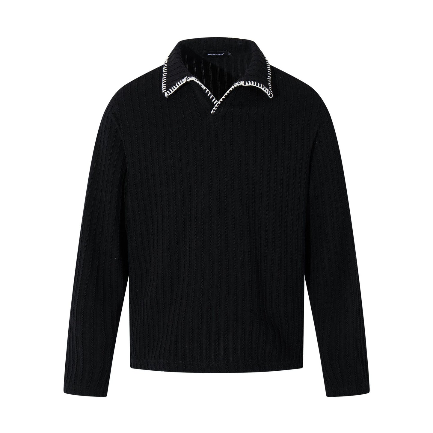 Unisex long-sleeved shirt autumstripes jacquard polo shirt