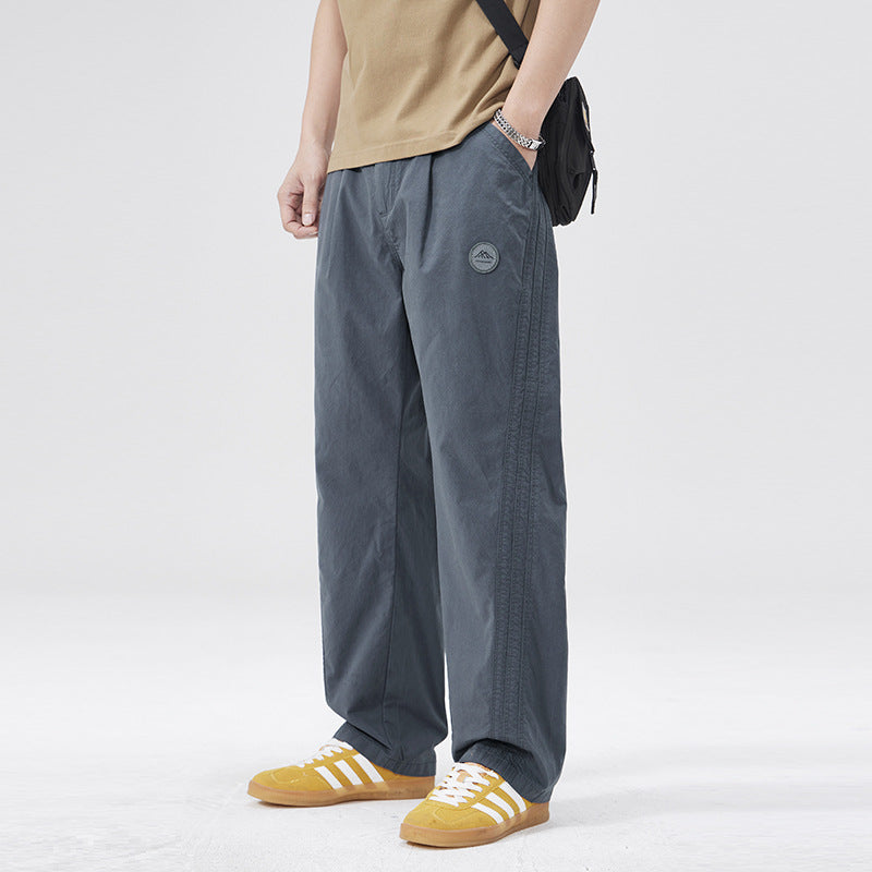 Men Casual Pants Loose Straight Spring Cotton Boys