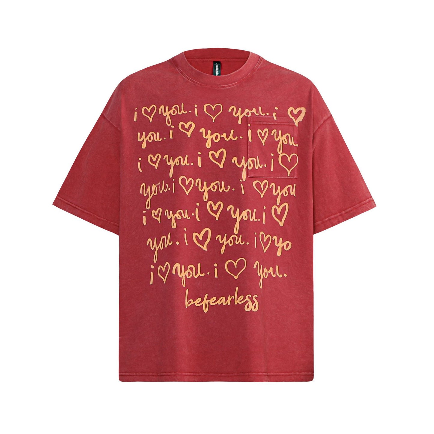 80s And 90s Vintage T Shirts Letter Pocket Short Sleeve Men's and Women's Summer Loose