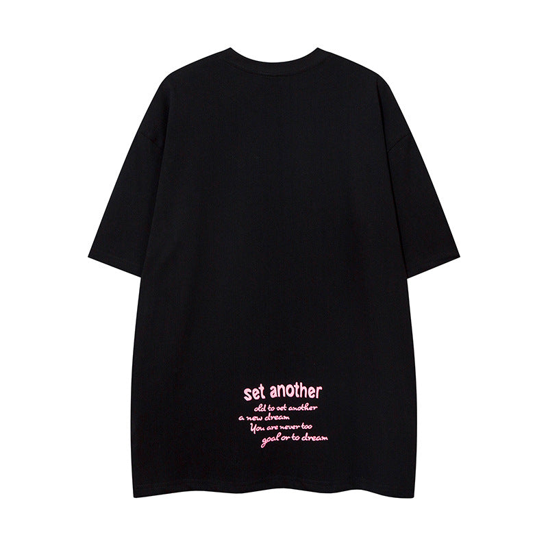 60s Style T Shirts Summer Cat Print T-Shirt Short Sleeve