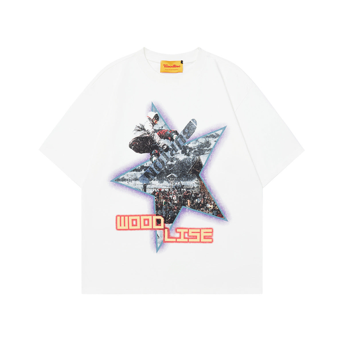 90s West Coast Hip Hop Fashion T Shirts Skateboard Pentagram Print Short Sleeve T-Shirt