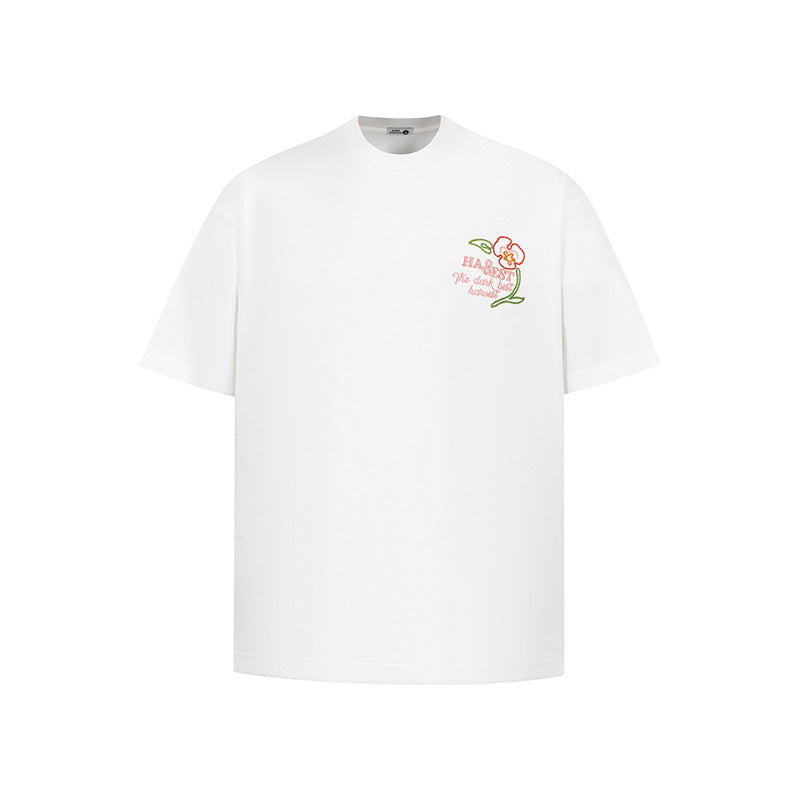 Nyc 1990 Shirt Floral Letter Embroidery Short Sleeve T-Shirt