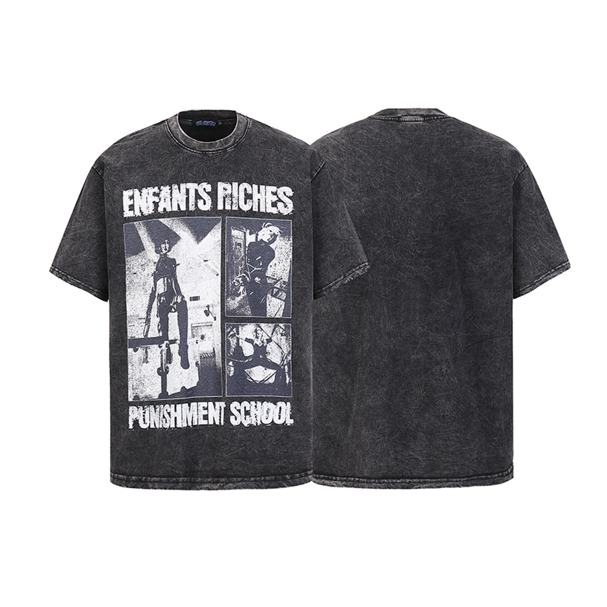 Hip hop clothing new york retro hip hop washed old t-shirt short sleeve loose