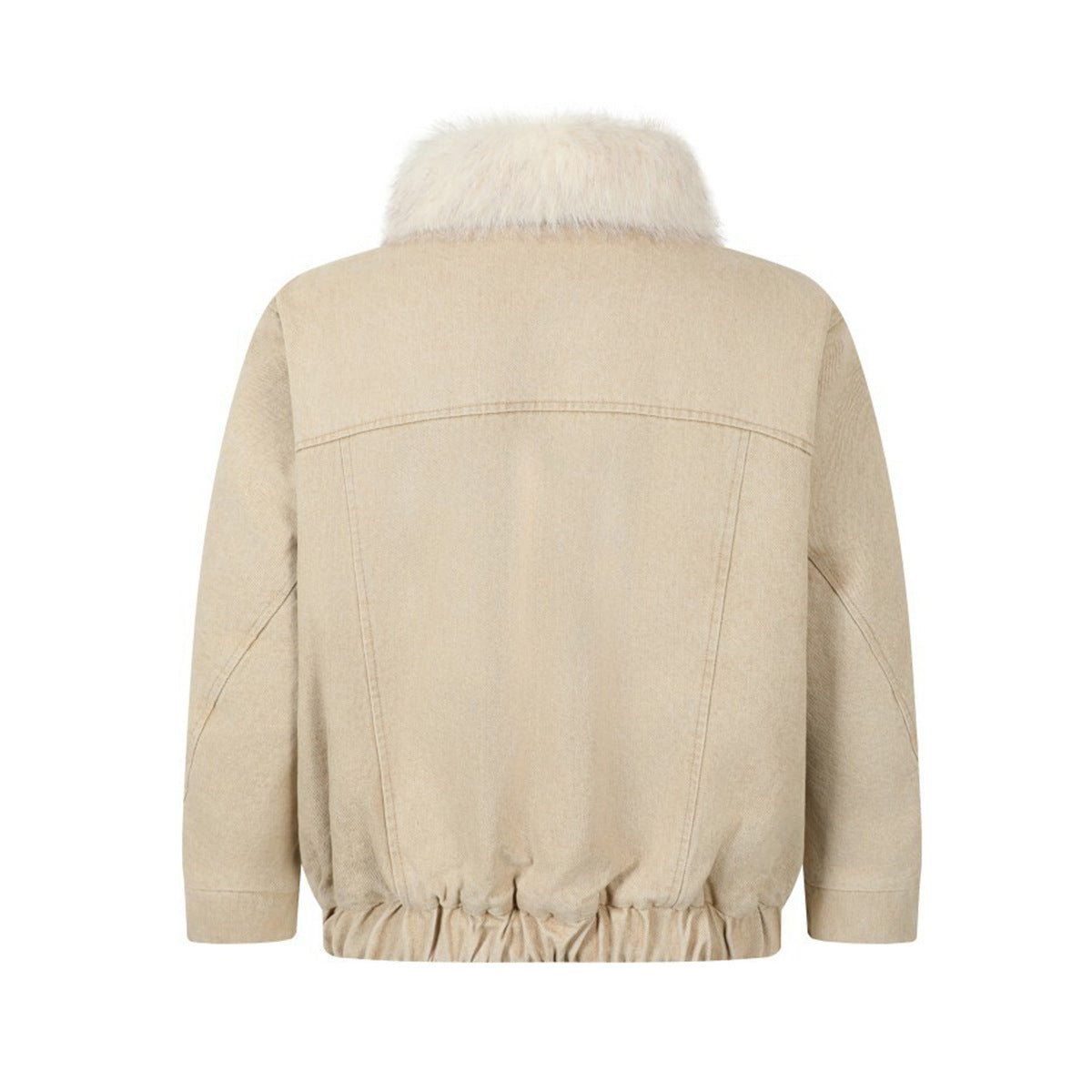 Unisex Down Jacket Men's Winter Fur Collar Denim Cotton