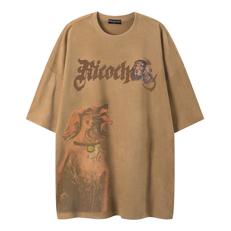Camisetas Streetwear Summer Vintage Wolf Legend Casual Loose Short Sleeve T-Shirt
