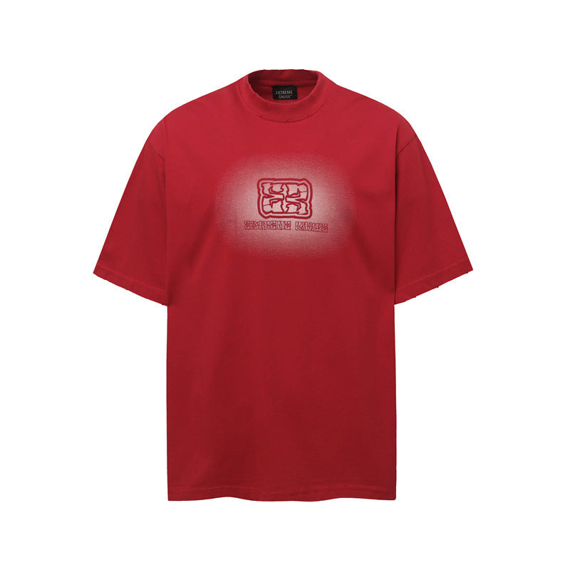 Casual Street Wear High Neck Loose Short Sleeve T-Shirt