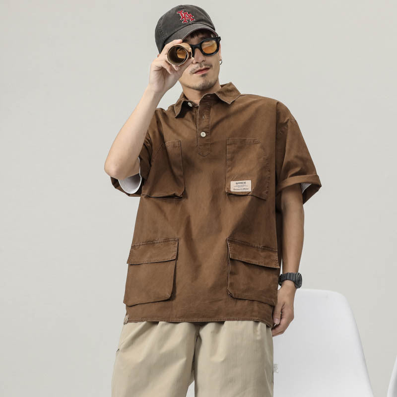 Men T-shirts Short Sleeve Shirt Summer Vintage Shirt