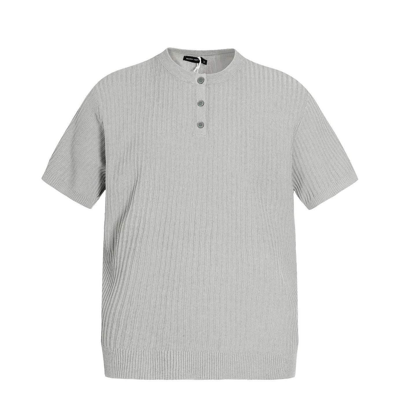 Casual Street Wear Short Sleeve T-Shirt Loose Casual Semi-turtleneck Knitwear