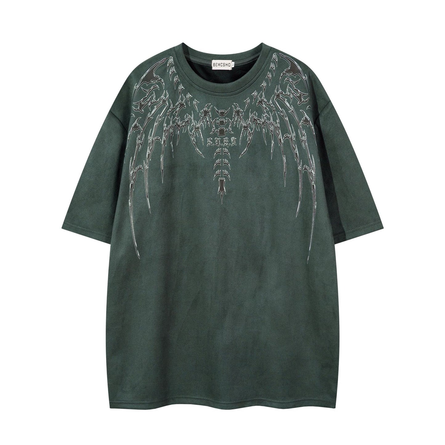 Hustle vintage summer t-shirt skull skeleton print short sleeve