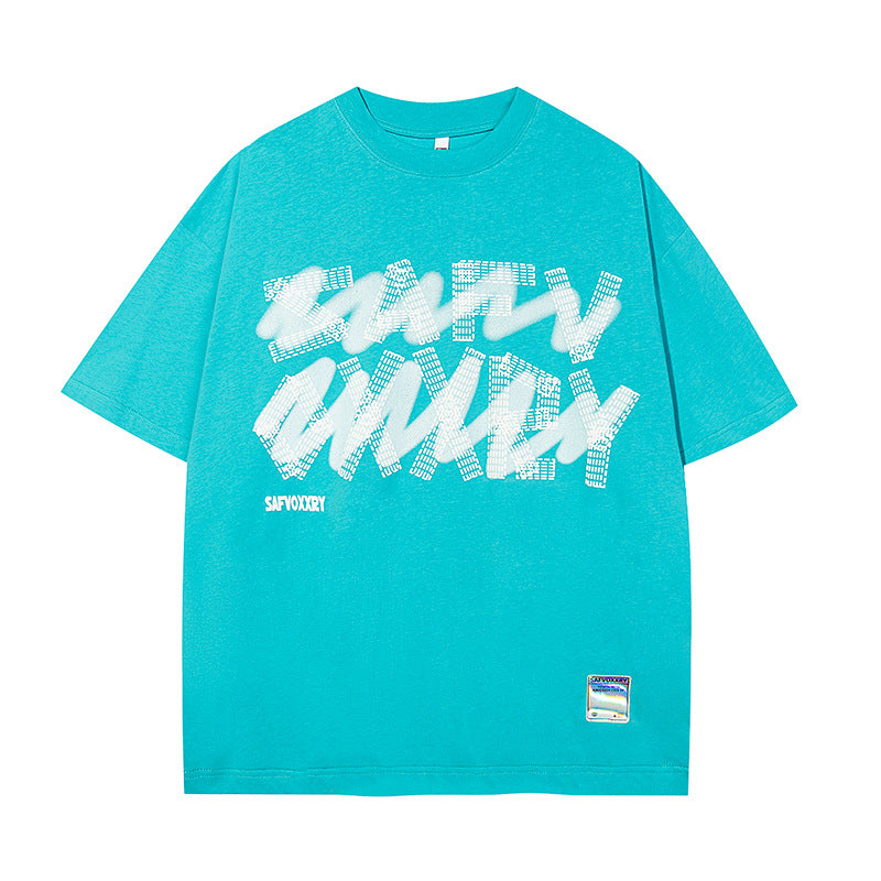 Hip Hop Shirts For Boys Alphabet Print Short Sleeve T-Shirt