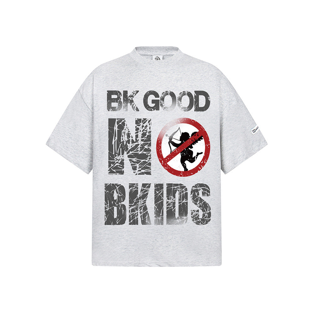 Hip Hop Clothes New York Washed Old Alphabet Print Short Sleeve T-Shirt Loose Casual Hip Hop Top