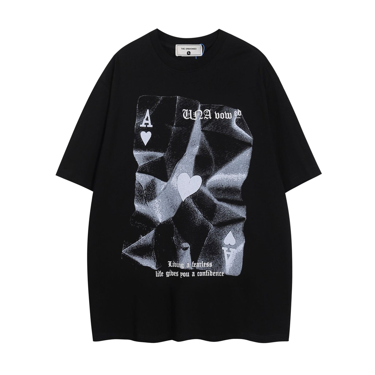 1990 Fashion T-Shirt Summer Poker Printed T-Shirt Vintage Short Sleeve T-Shirt