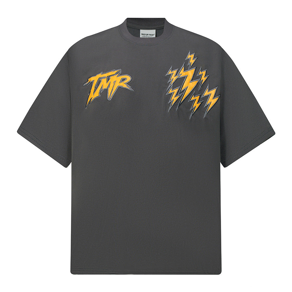 New York Hip Hop Style Vintage Embroidered Short Sleeve T-Shirt Summer Oversize Casual Top