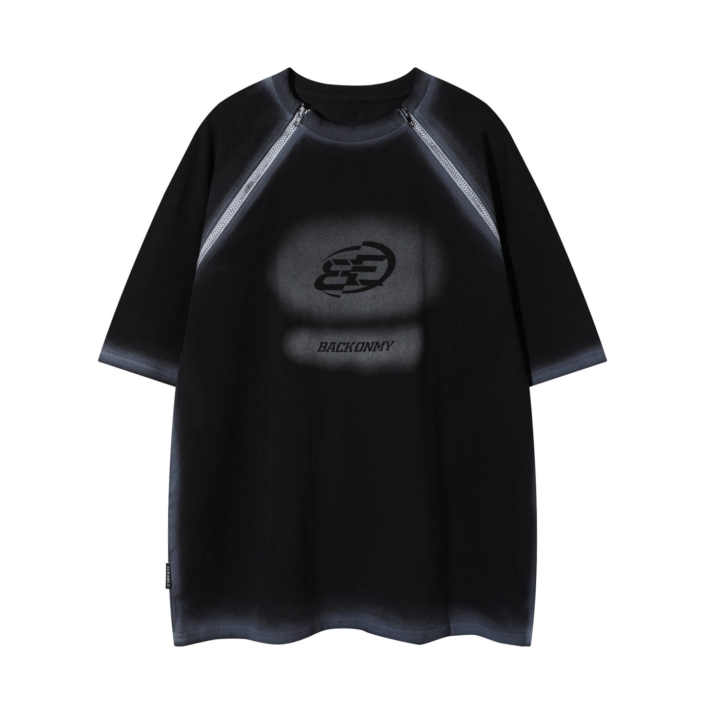 1990 Fashion T-Shirt Vintage Double Zipper Short Sleeve
