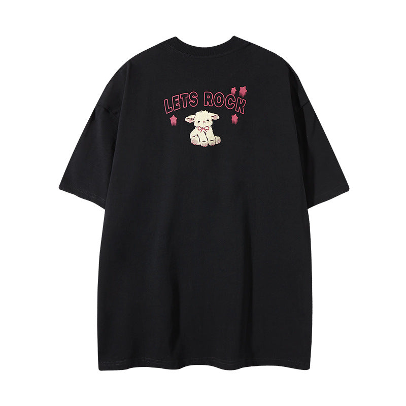 Nyc 1990 Shirt Vintage Cartoon Print Short Sleeve T-Shirt Oversize Top